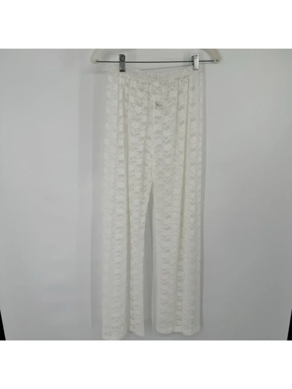 cacelin White Lace pants  Womens Size small Elastic Waist cover up new